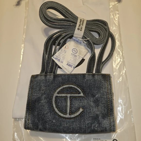 Telfar: Small Denim Shopper - Blue - Picture 9 of 16